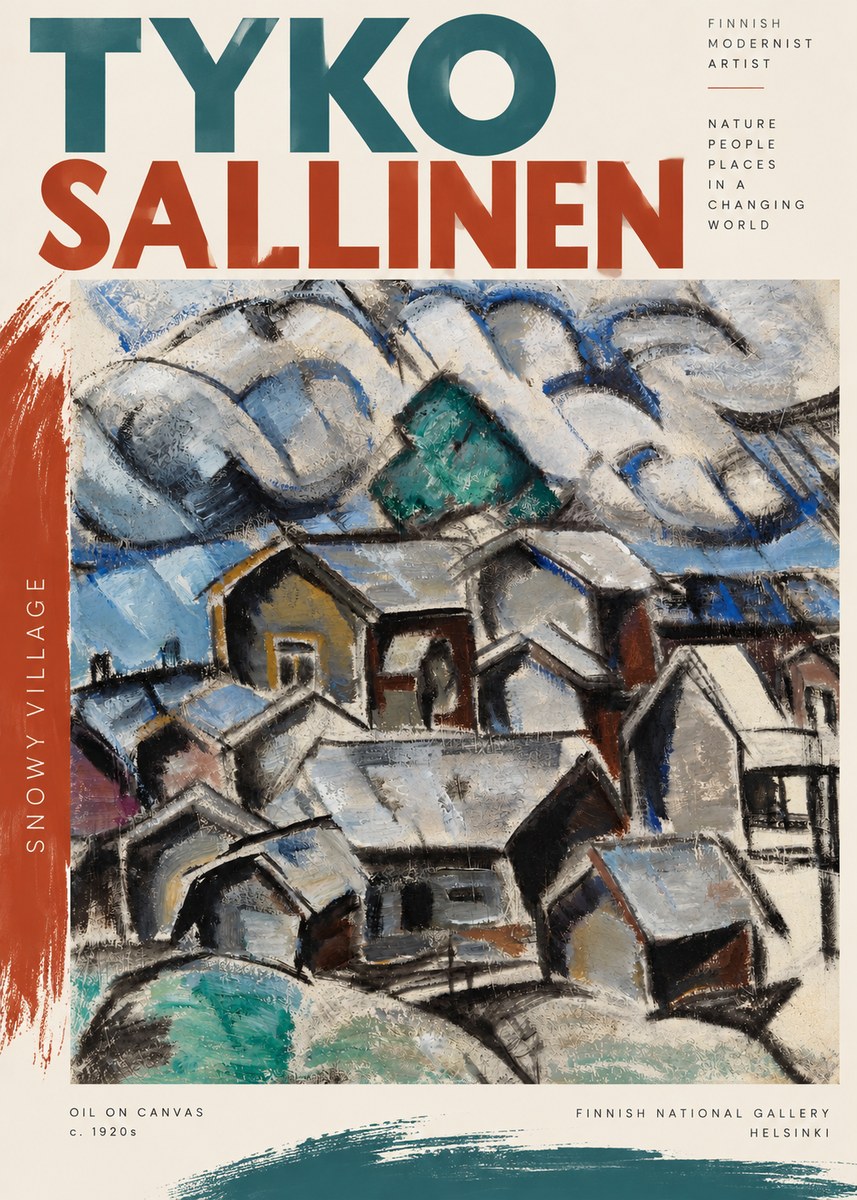 Tyko Sallinen Snowy Village No3 - Plakat