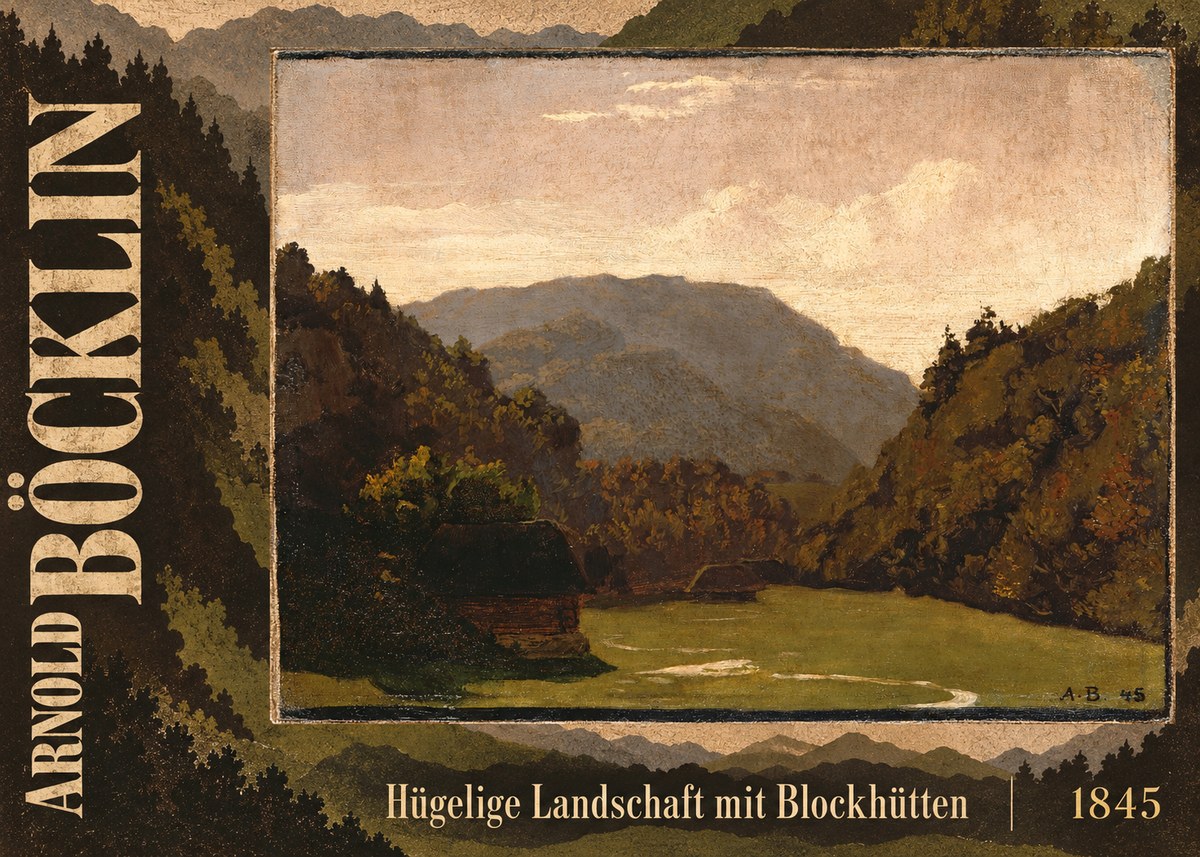 Arnold Böcklin Hügelige Landschaft Mit Blockhütten No5 - Plakat