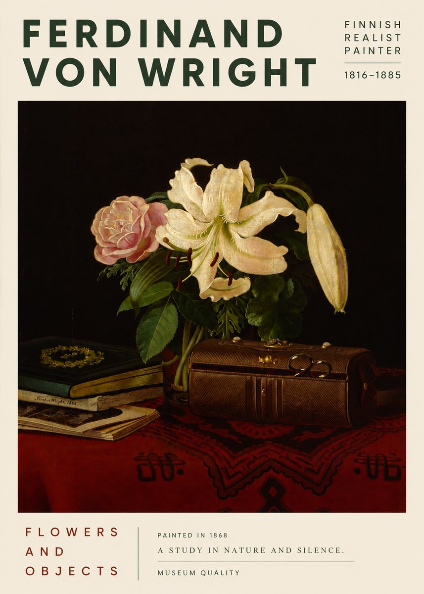 Ferdinand von Wright Flowers and Objets No3 - Plakat