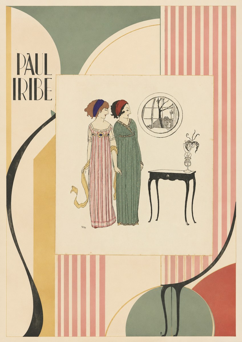 Paul Iribe Two Women in Elegant Dresses No4 - Plakat