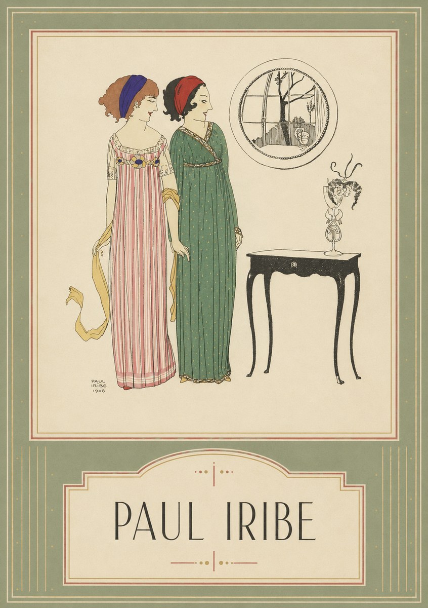 Paul Iribe Two Women in Elegant Dresses No5 - Plakat