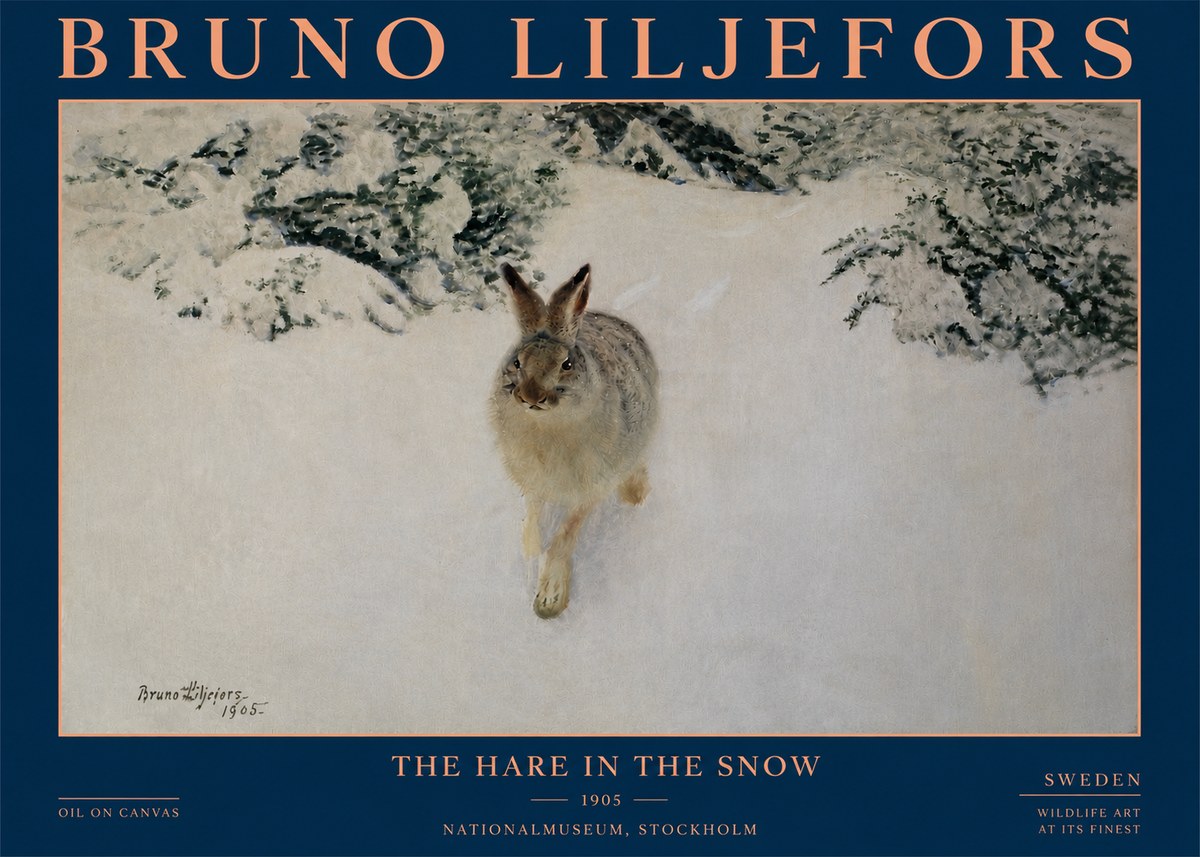 Bruno Liljefors The Hare in the Snow No4 - Plakat