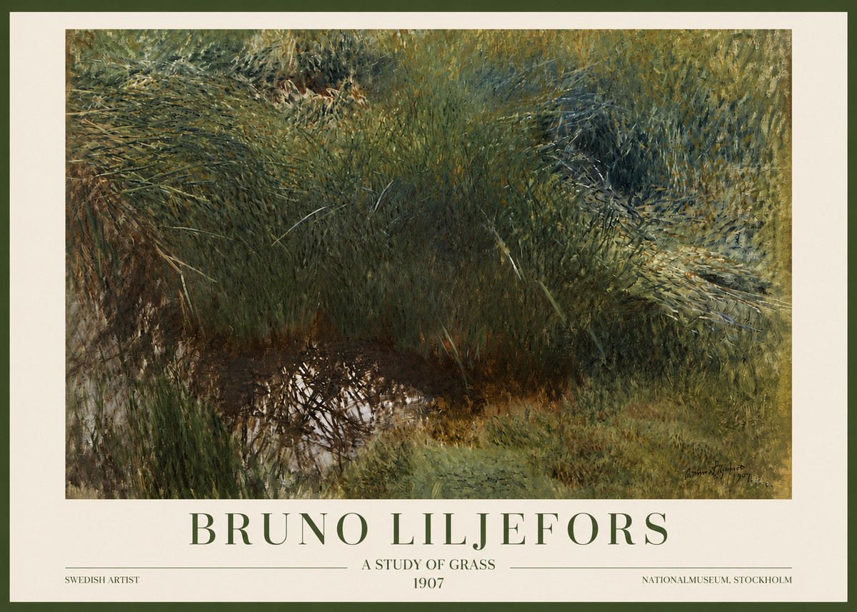 Bruno Liljefors A Study of Grass No3 - Plakat