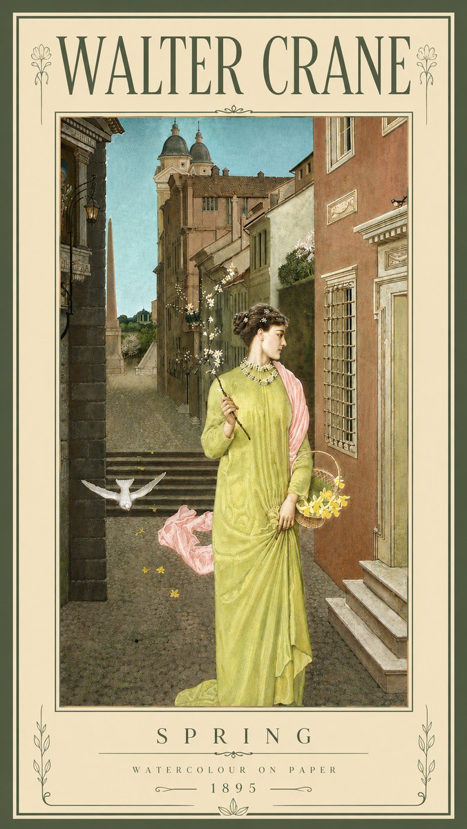 Walter Crane Spring No6 - Plakat