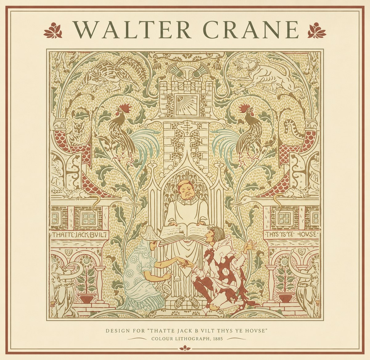 Walter Crane Design for "Thatte Jack B Vilt Thys Ye Hovse" No1 - Plakat