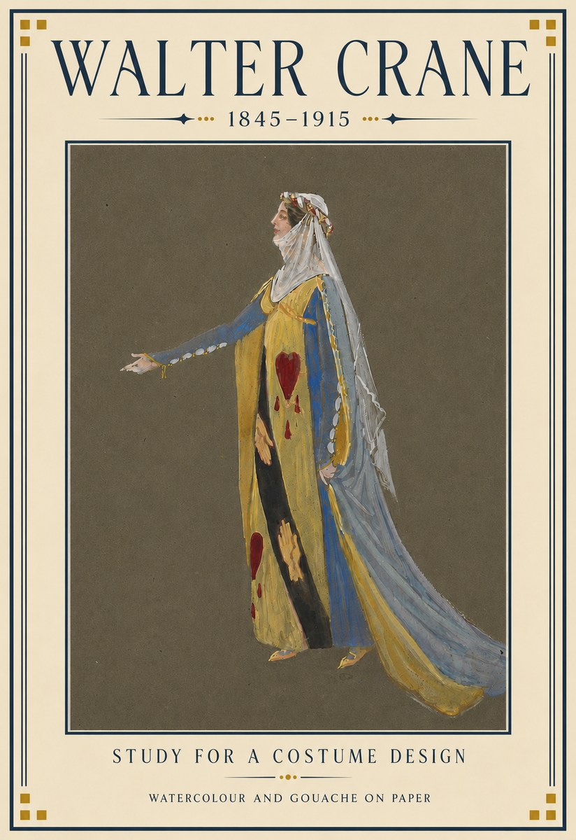Walter Crane Study for a Costume Design No4 - Plakat