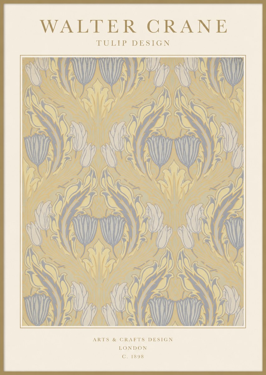 Walter Crane Tulip Design I No1 - Plakat