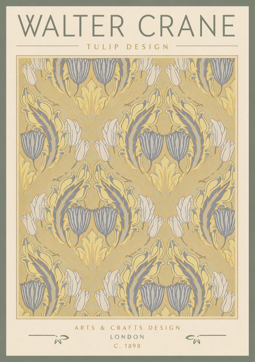 Walter Crane Tulip Design I No4 - Plakat
