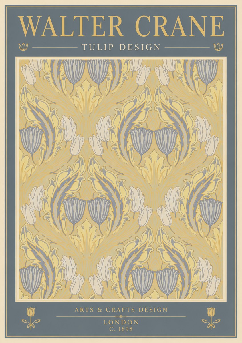 Walter Crane Tulip Design I No5 - Plakat