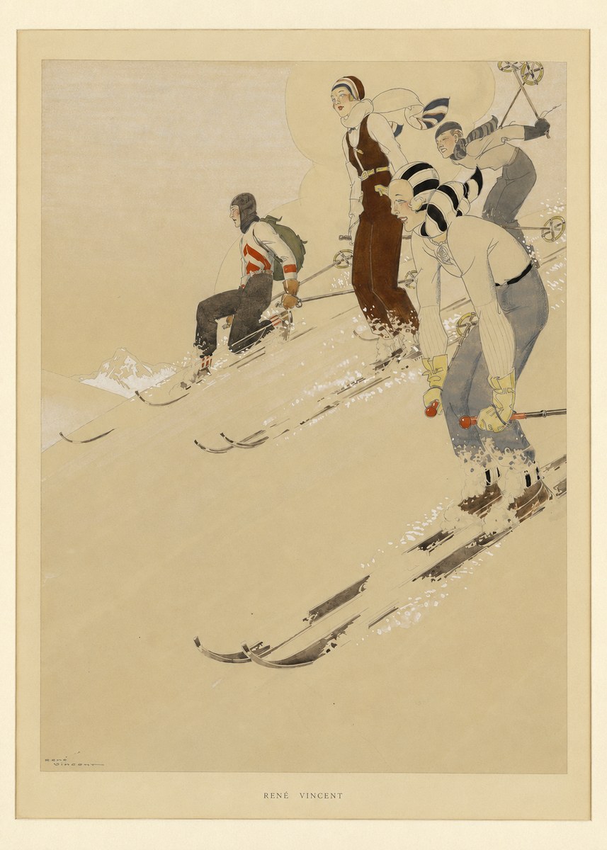 René Vincent Skiers No5 - Plakat