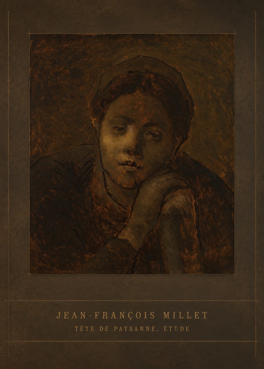 Jean-François Millet Tête De Paysanne, Étude No4 - Plakat