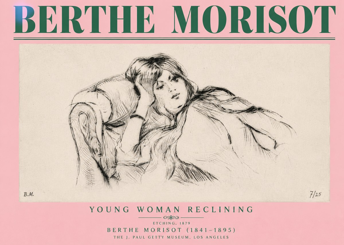 Berthe Morisot Young Woman Reclining I No4 - Plakat