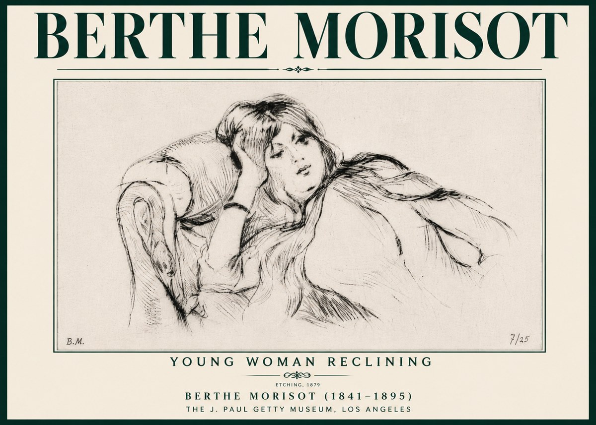 Berthe Morisot Young Woman Reclining I No6 - Plakat
