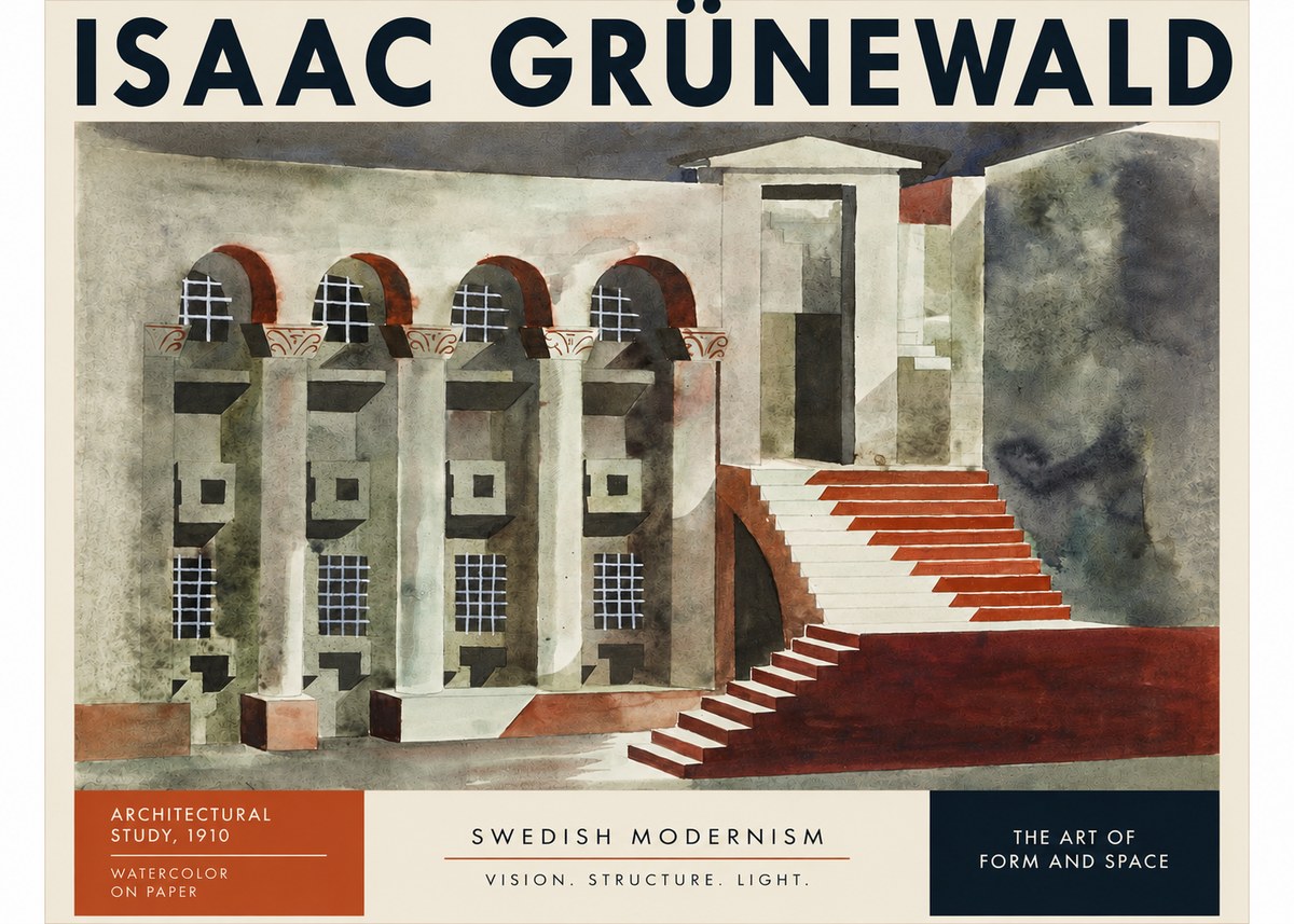 Isaac Grünewald Architectural Study, 1910 No3 - Plakat