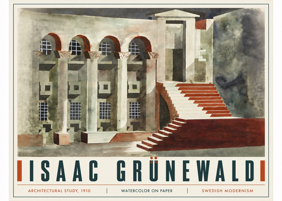 Isaac Grünewald Architectural Study, 1910 No5 - Plakat