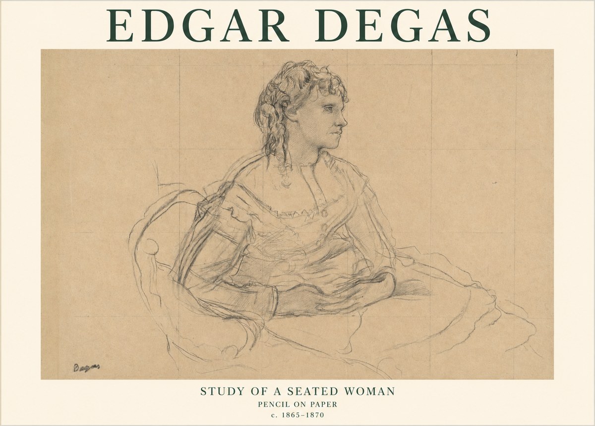 Edgar Degas Study of a Seated Woman No1 - Plakat