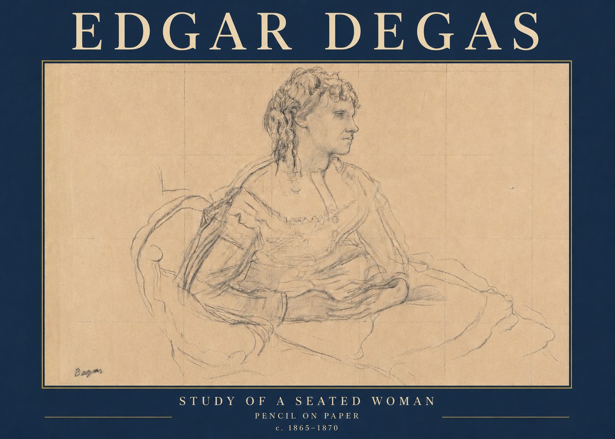 Edgar Degas Study of a Seated Woman No4 - Plakat