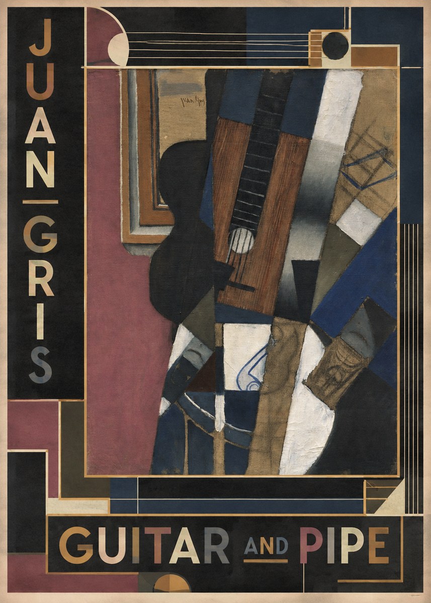Juan Gris Guitar and Pipe I No6 - Plakat