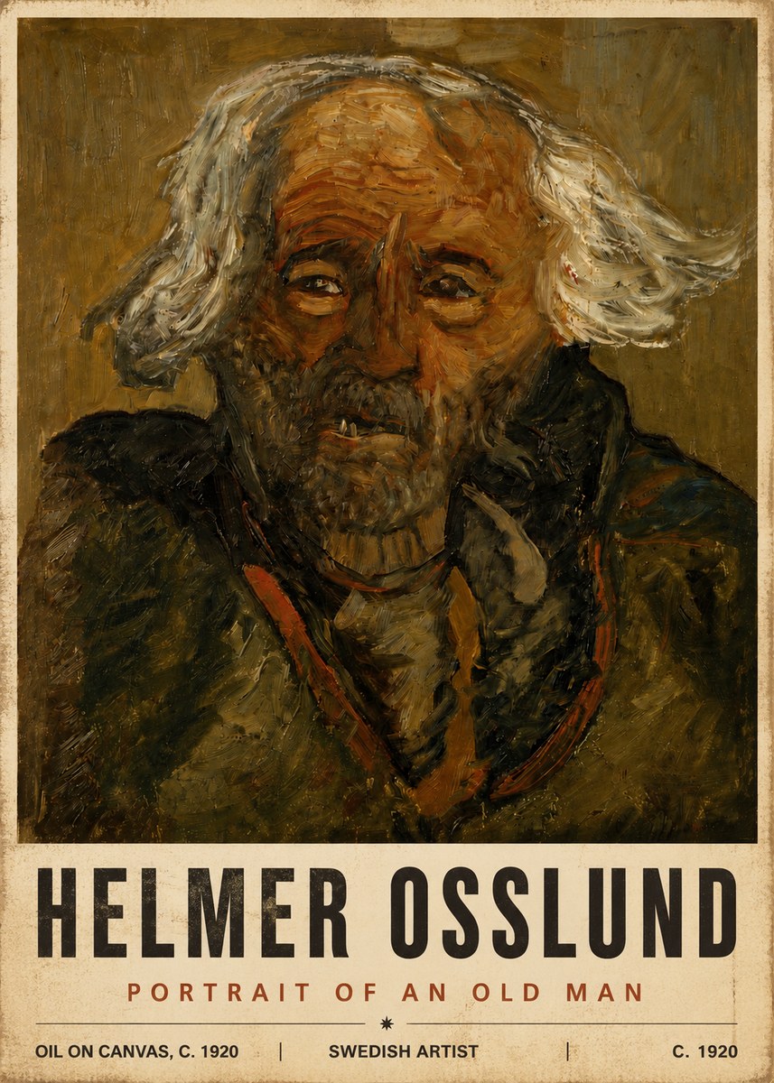 Helmer Osslund Portrait of an Old Man No6 - Plakat