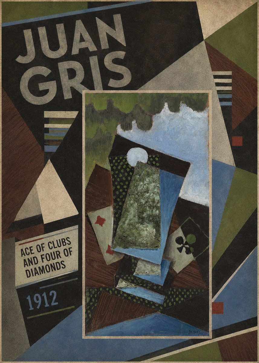 Juan Gris Ace of Clubs and Four of Diamonds No2 - Plakat