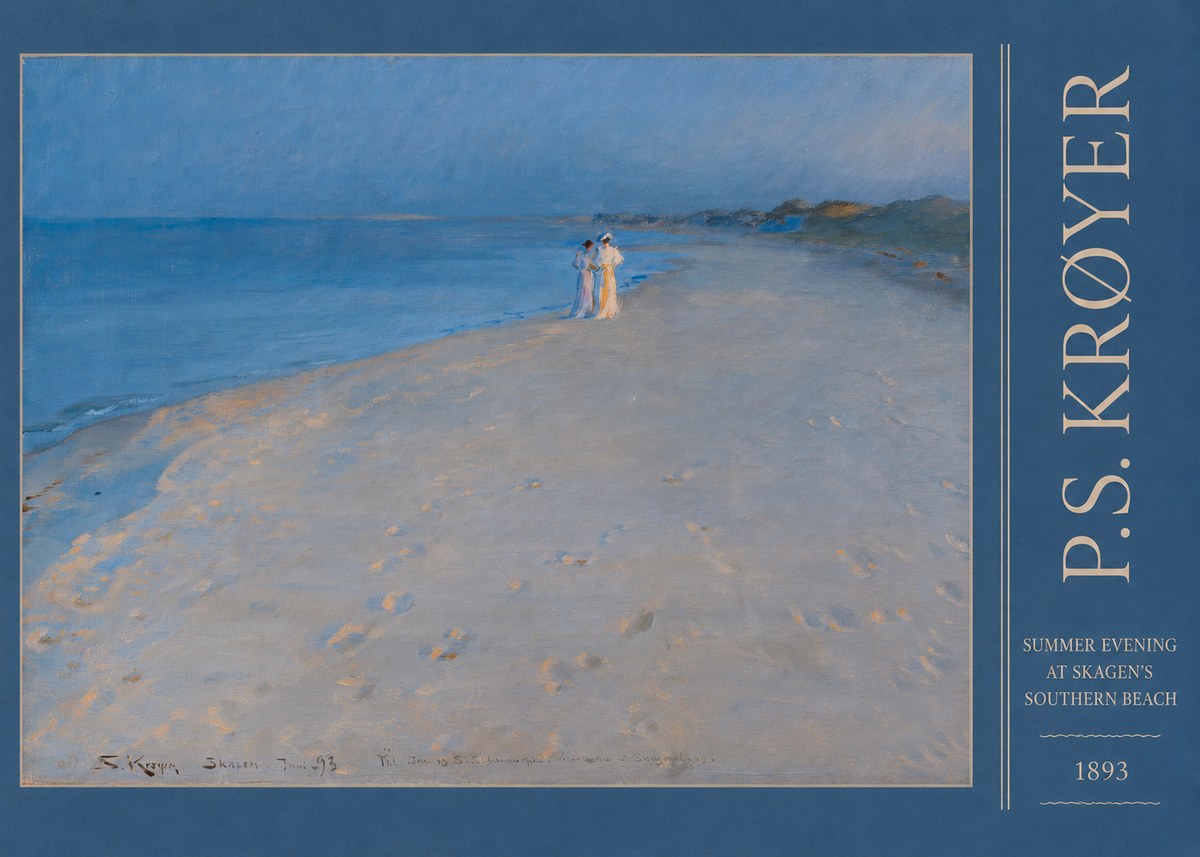 P.S. Krøyer Summer Evening at Skagen's Southern Beach No3 - Plakat