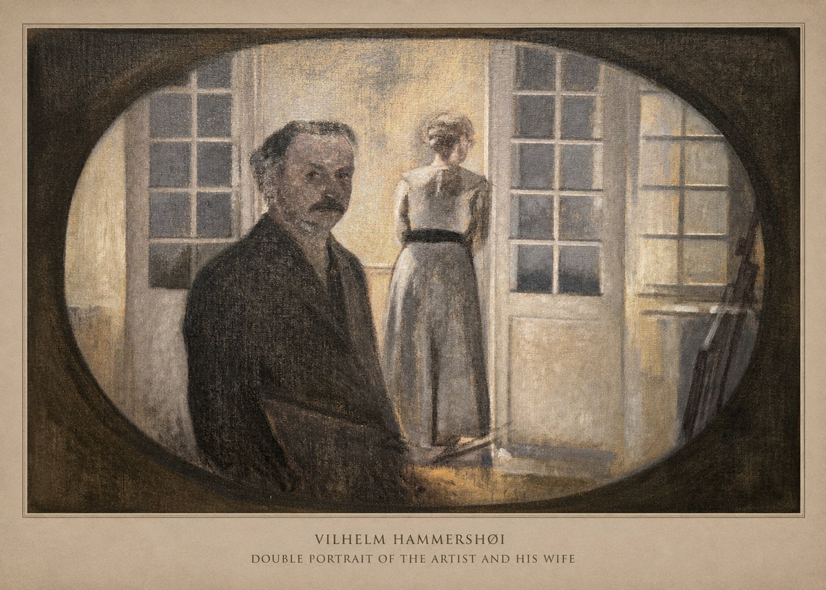 Vilhelm Hammershøi Double Portrait of the Artist and His Wife No6 - Plakat