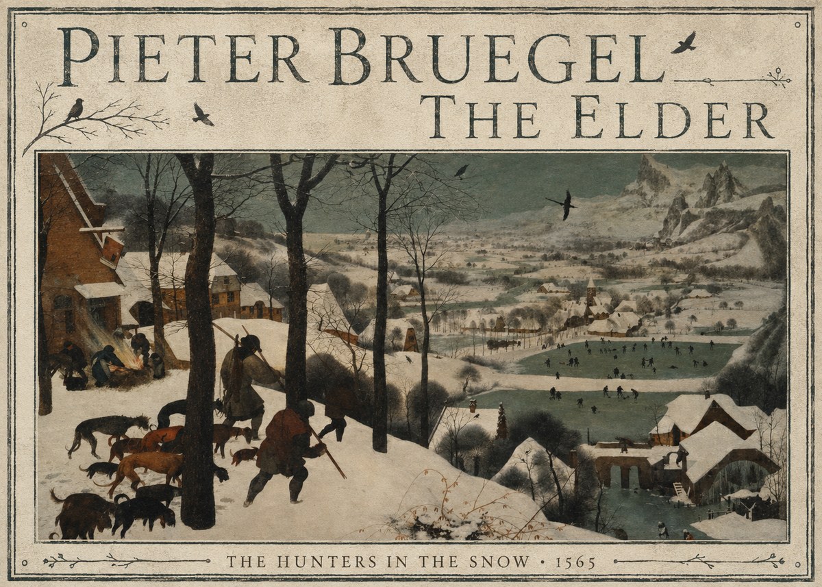 Pieter Bruegel The Hunters in the Snow II No3 - Plakat