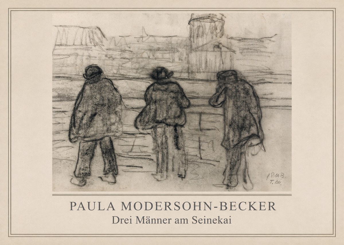 Paula Modersohn-Becker Drei Männer Am Seinekai No2 - Plakat