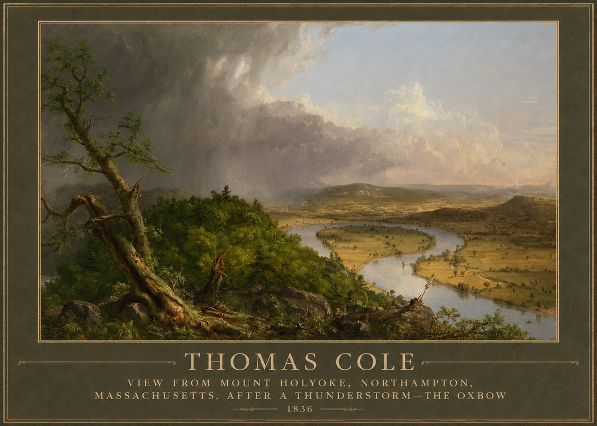 Thomas Cole View from Mount Holyoke, Northampton, Massachusetts, After a Thunderstorm—the Oxbow II No5 - Plakat