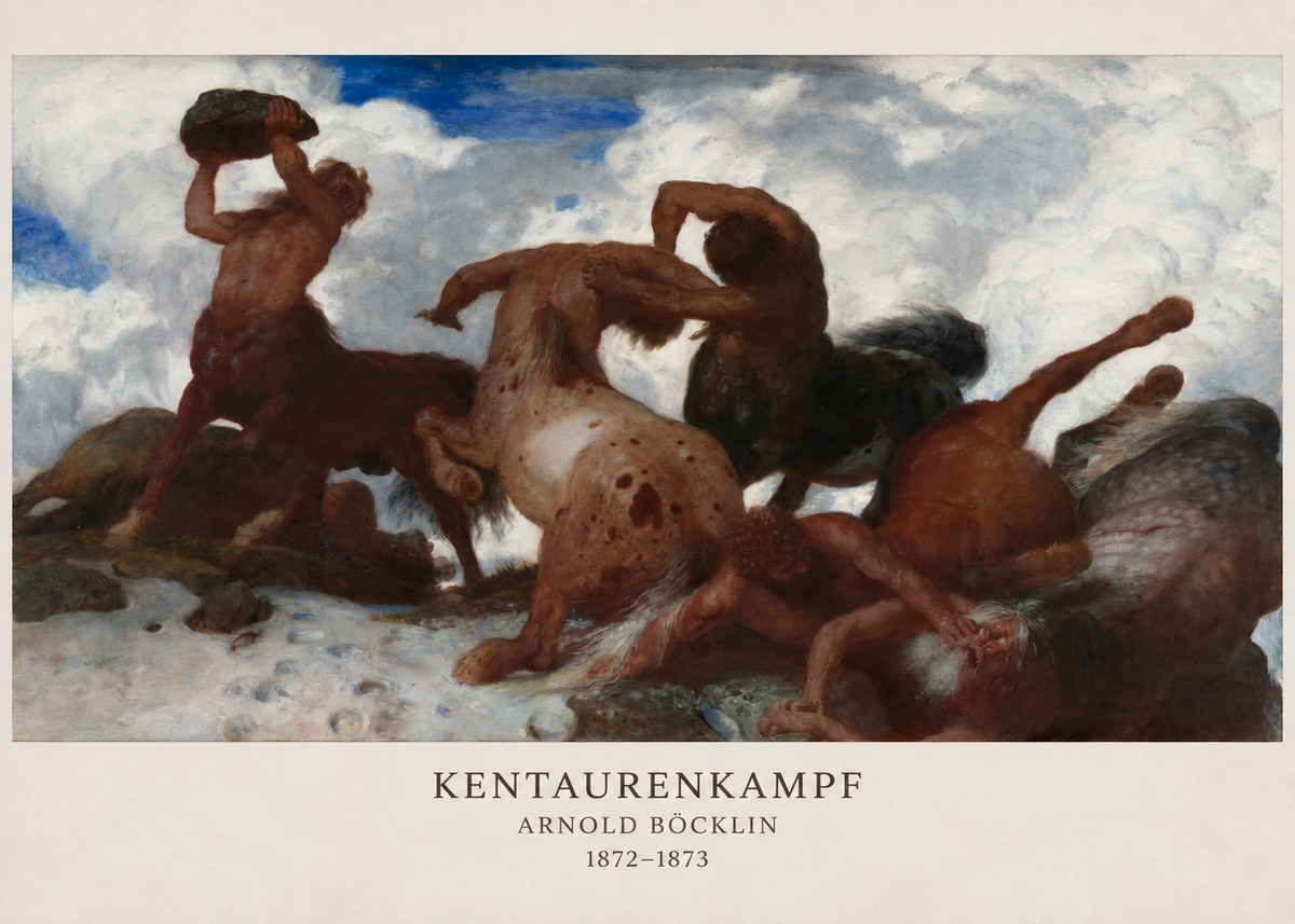Arnold Böcklin Kentaurenkampf No2 - Plakat