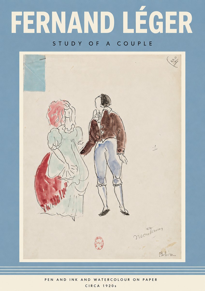 Fernand Léger Study of a Couple No3 - Plakat
