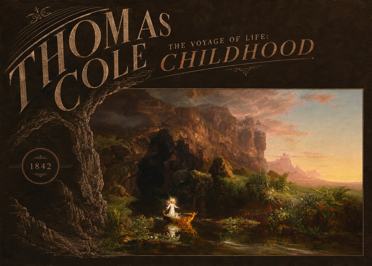Thomas Cole The Voyage of Life: Childhood III No4 - Plakat