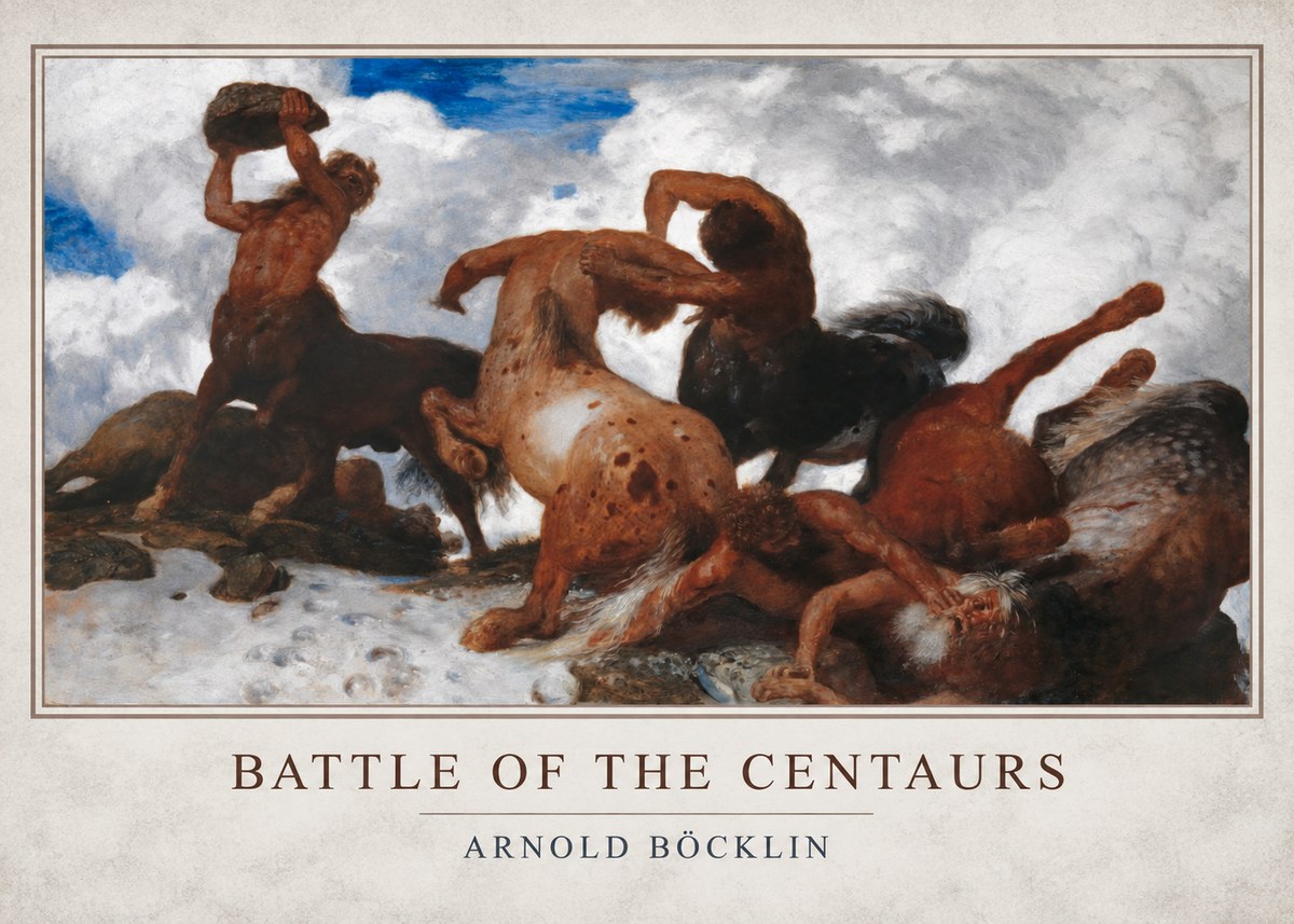 Arnold Böcklin Battle of the Centaurs No1 - Plakat