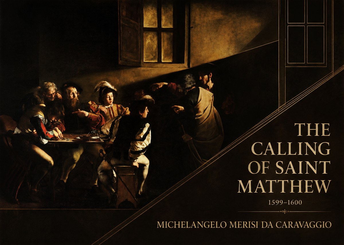 Michelangelo Merisi da Caravaggio The Calling of Saint Matthew I No2 - Plakat