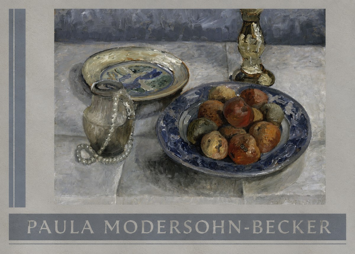 Paula Modersohn-Becker Still Life with Candlestick, Pitcher, and Fruit No2 - Plakat