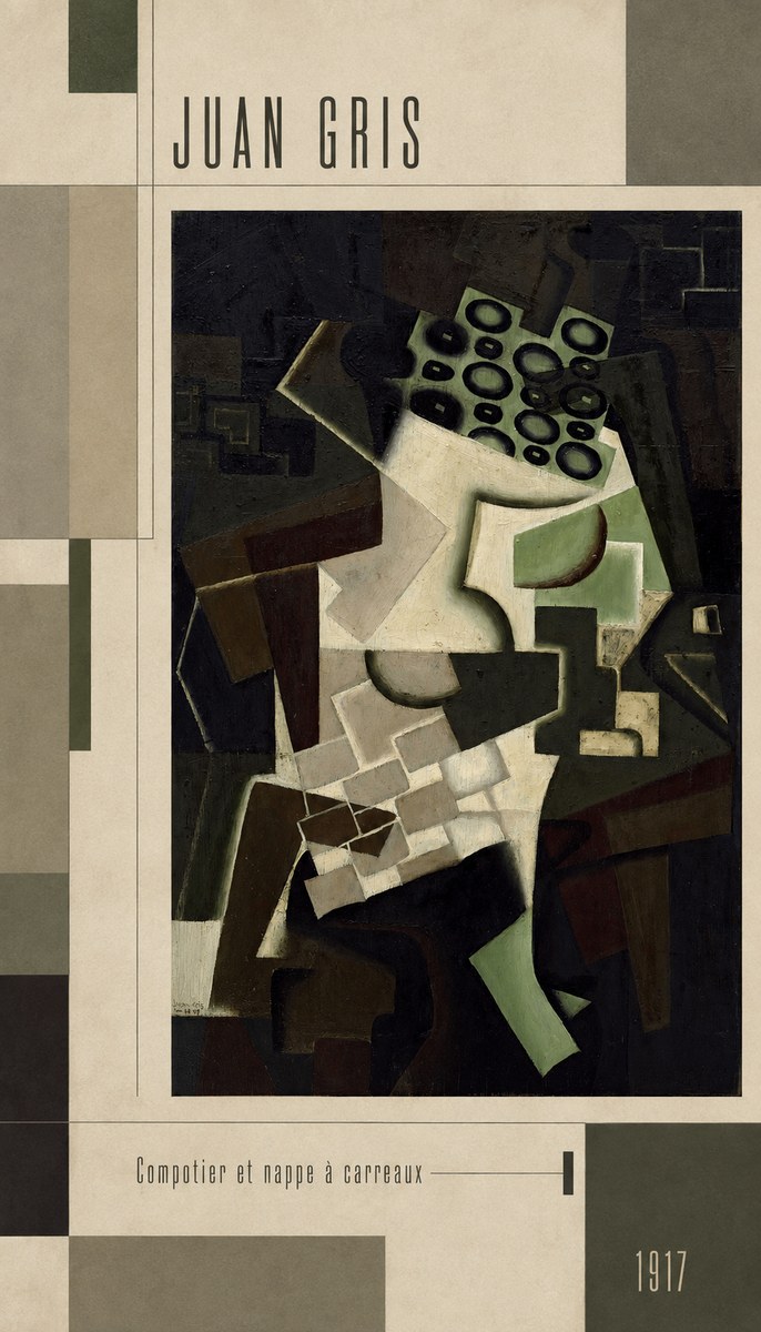Juan Gris Compotier Et Nappe À Carreaux No3 - Plakat
