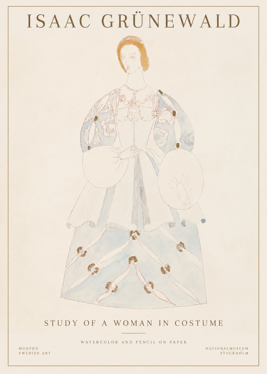 Isaac Grünewald Study of a Woman in Costume No1 - Plakat