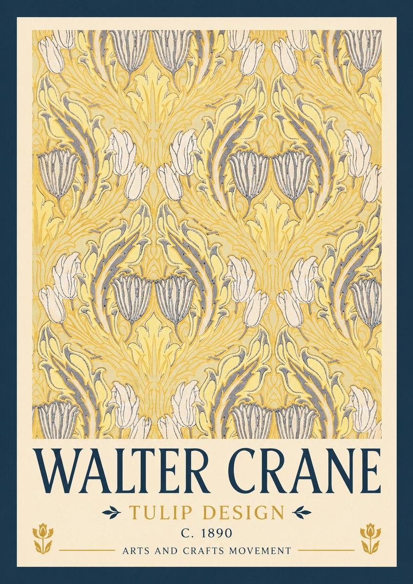 Walter Crane Tulip Design II No2 - Plakat
