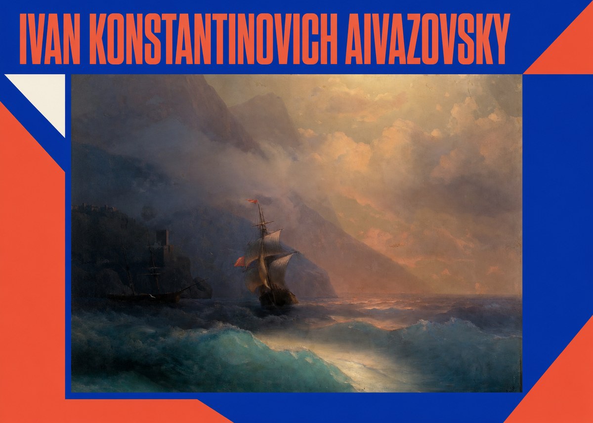 Ivan Konstantinovich Aivazovsky Storm at Sea No2 - Plakat