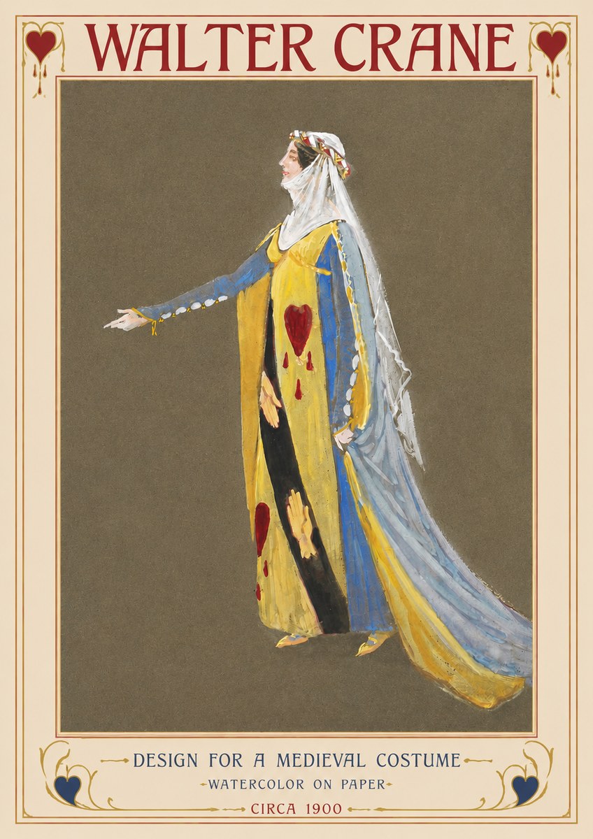Walter Crane Design for a Medieval Costume No2 - Plakat