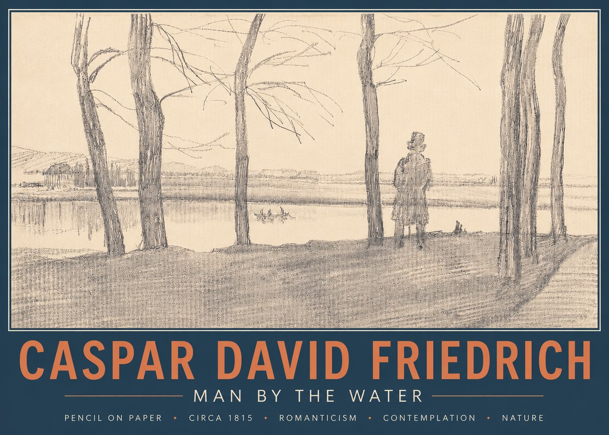 Caspar David Friedrich Man by the Water No4 - Plakat