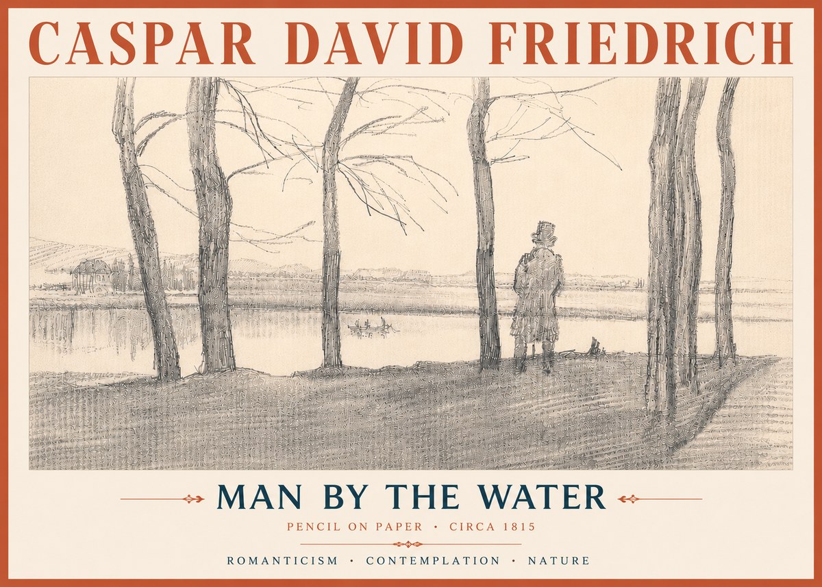 Caspar David Friedrich Man by the Water No6 - Plakat