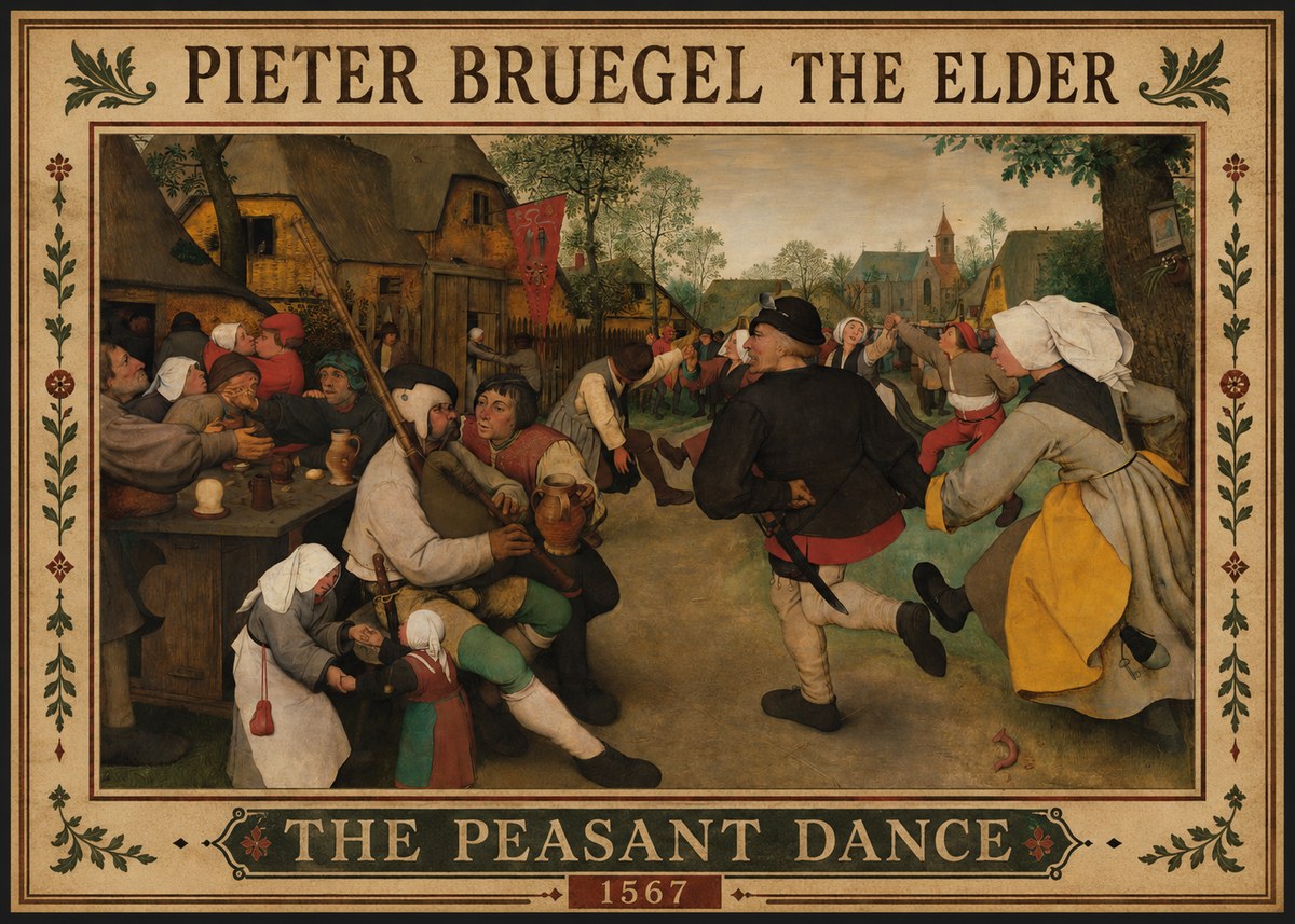 Pieter Bruegel The Peasant Dance II No1 - Plakat