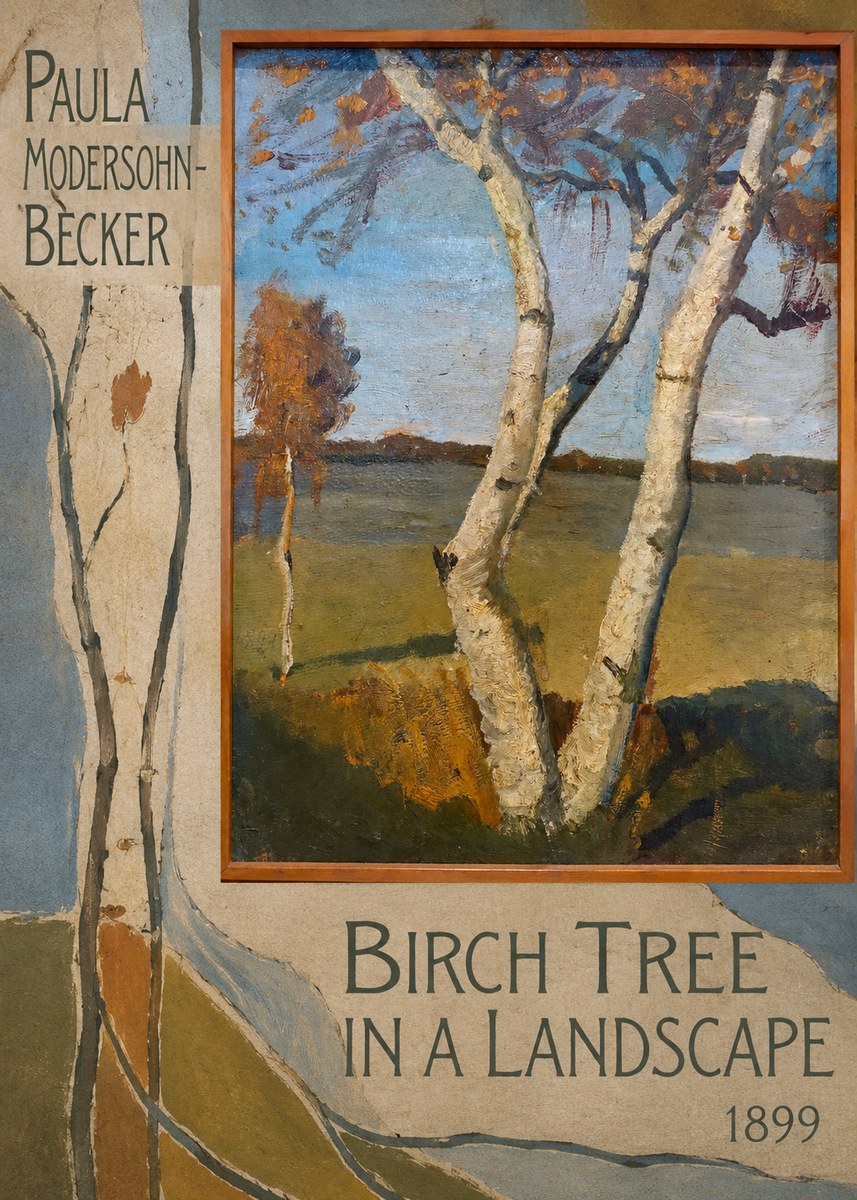 Paula Modersohn-Becker Birch Tree in a Landscape No2 - Plakat