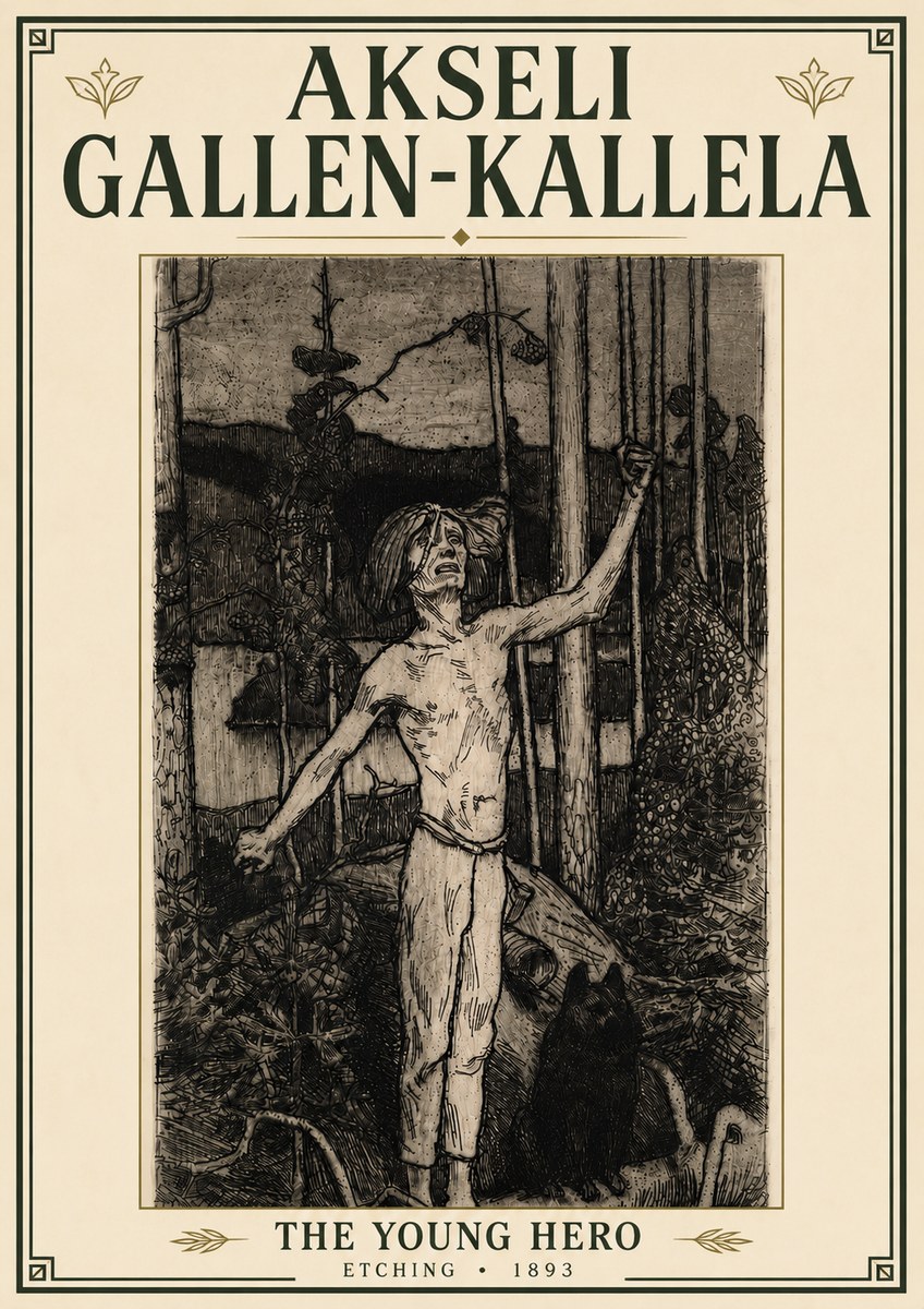 Akseli Gallen-Kallela The Young Hero No6 - Plakat