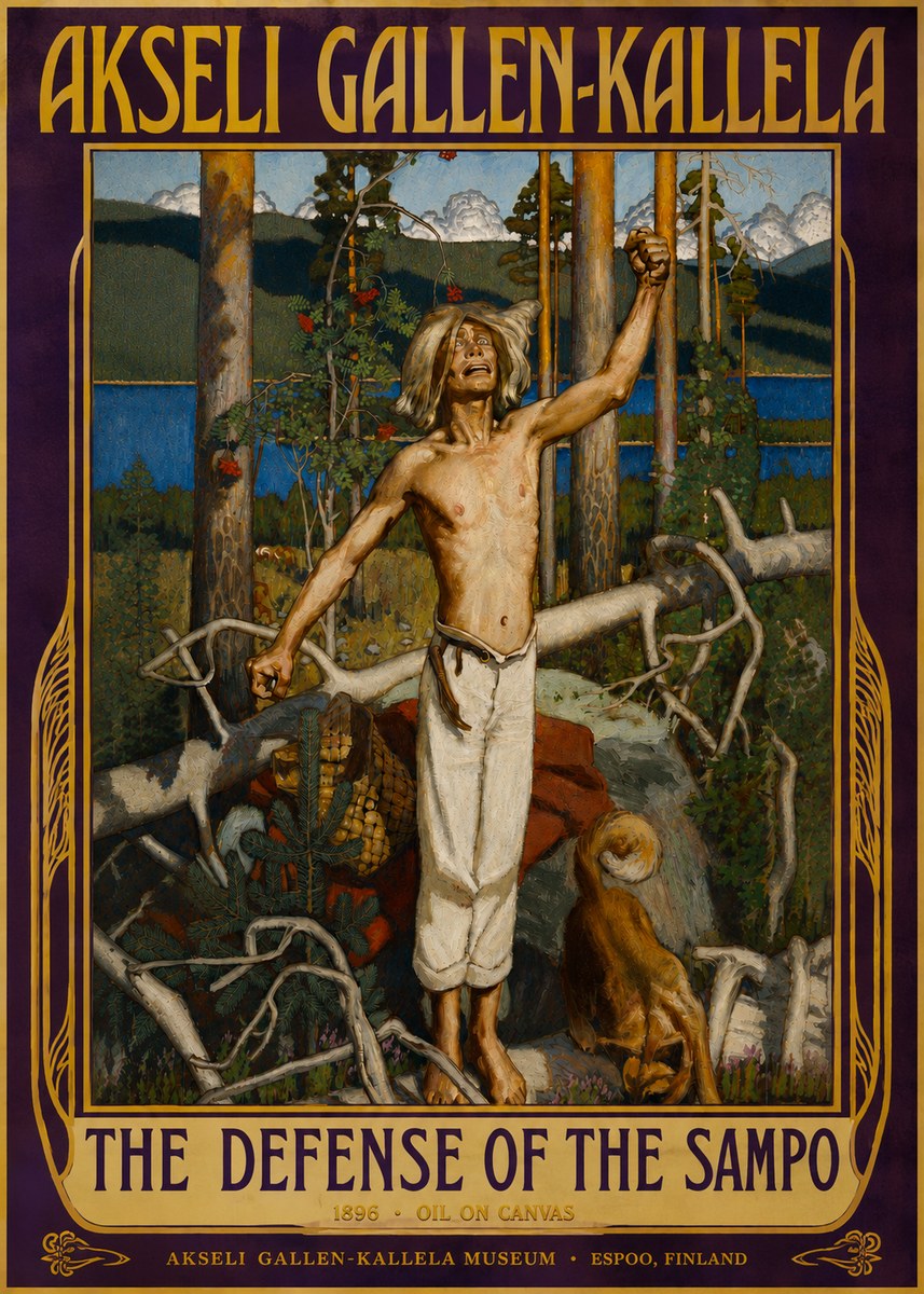 Akseli Gallen-Kallela The Defense of the Sampo No3 - Plakat