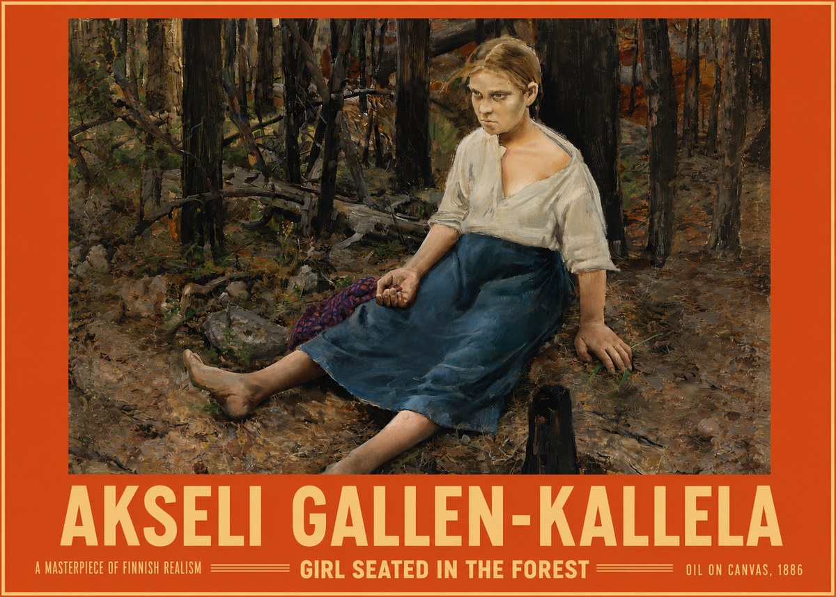 Akseli Gallen-Kallela The Little Berry Picker No6 - Plakat