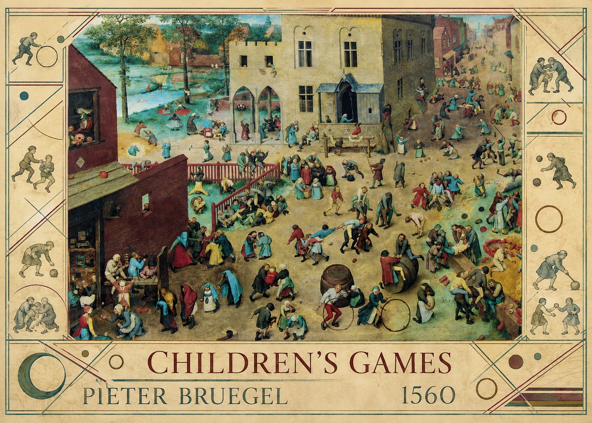Pieter Bruegel Children's Games III No6 - Plakat