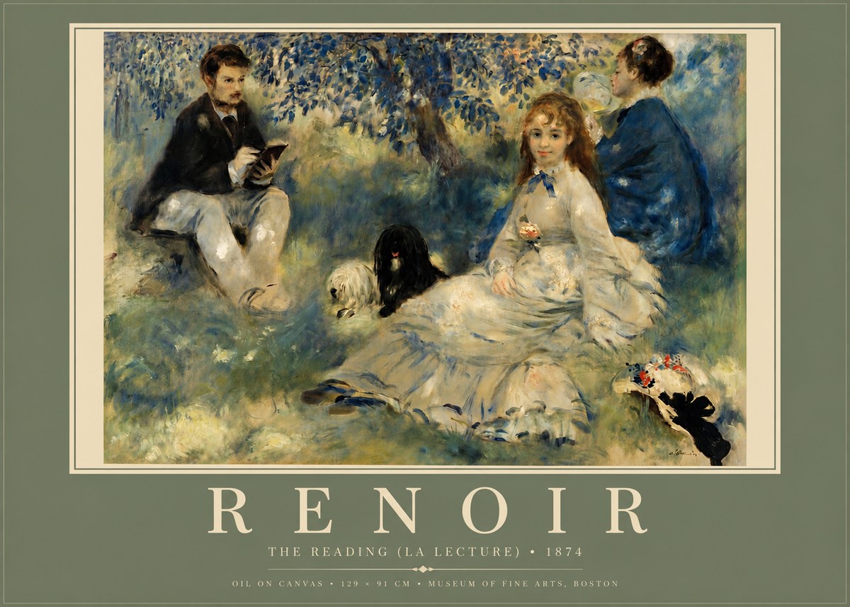 Renoir The Reading (La Lecture) No3 - Plakat