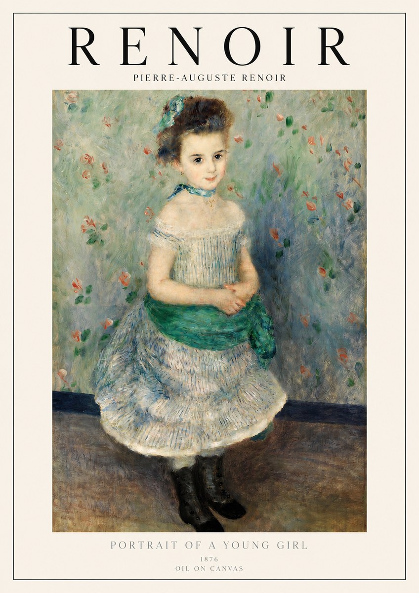 Renoir Portrait of a Young Girl I No3 - Plakat